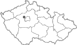 Mapa ČR - poloha obce Lidice
